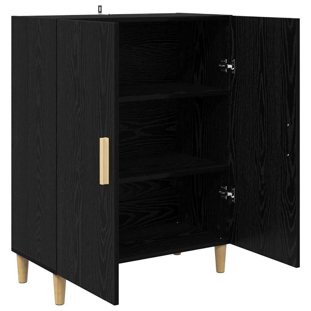 Sideboard Schwarz Eichen-Optik 69,5 x 34 x 90 cm Holzwerkstoff