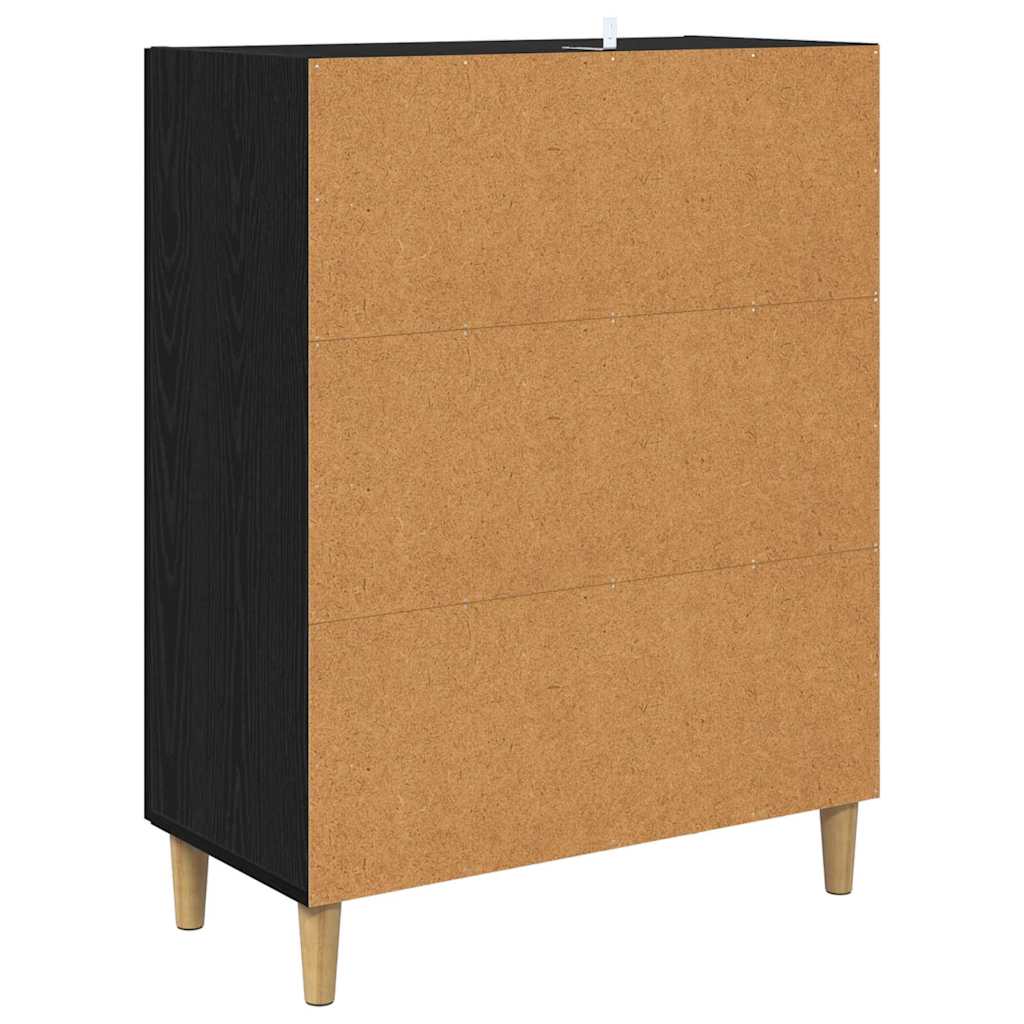 Sideboard Schwarz Eichen-Optik 69,5 x 34 x 90 cm Holzwerkstoff