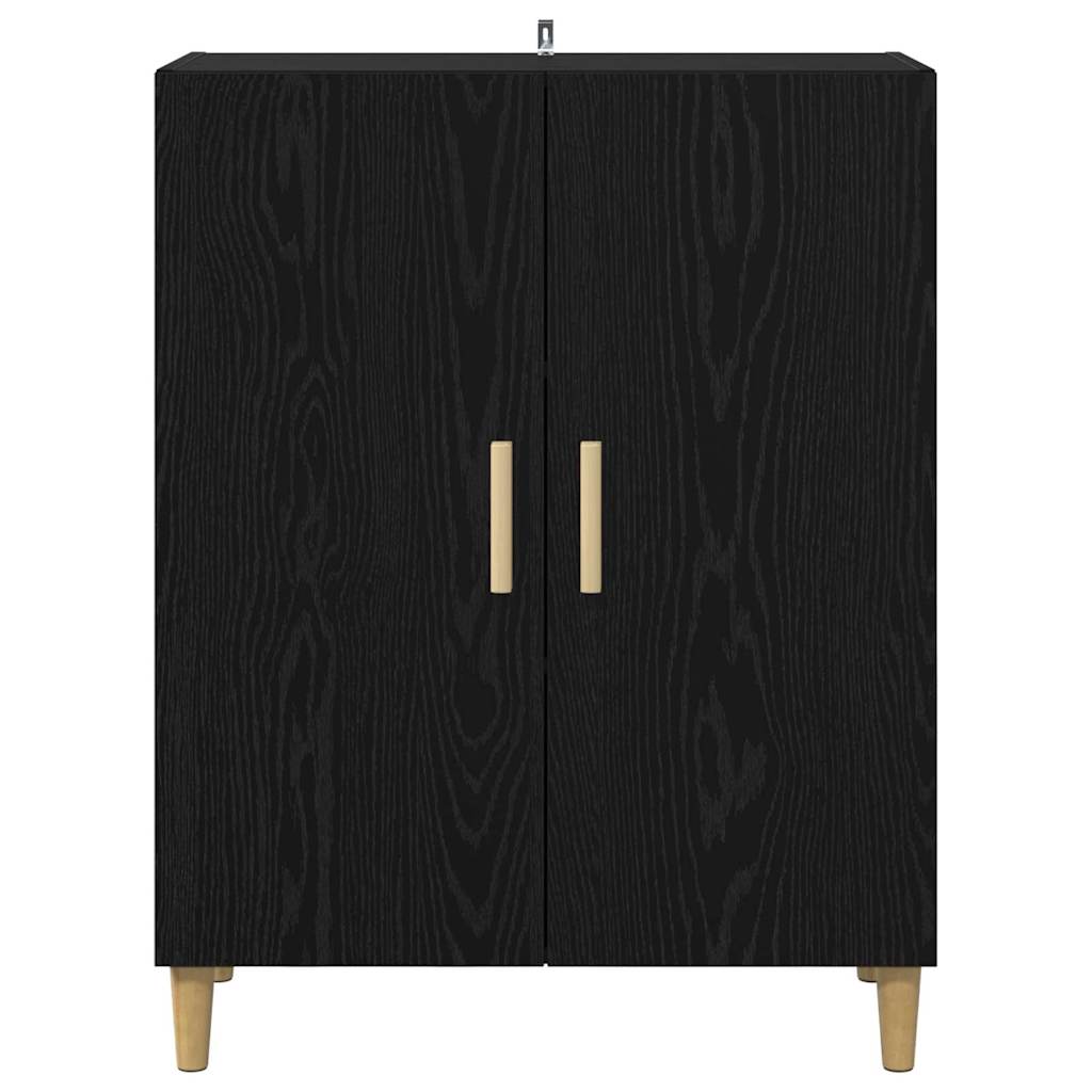 Sideboard Schwarz Eichen-Optik 69,5 x 34 x 90 cm Holzwerkstoff
