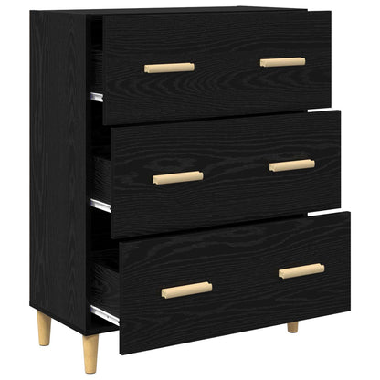 Sideboard Schwarz Eichen-Optik 69,5 x 34 x 90 cm Holzwerkstoff
