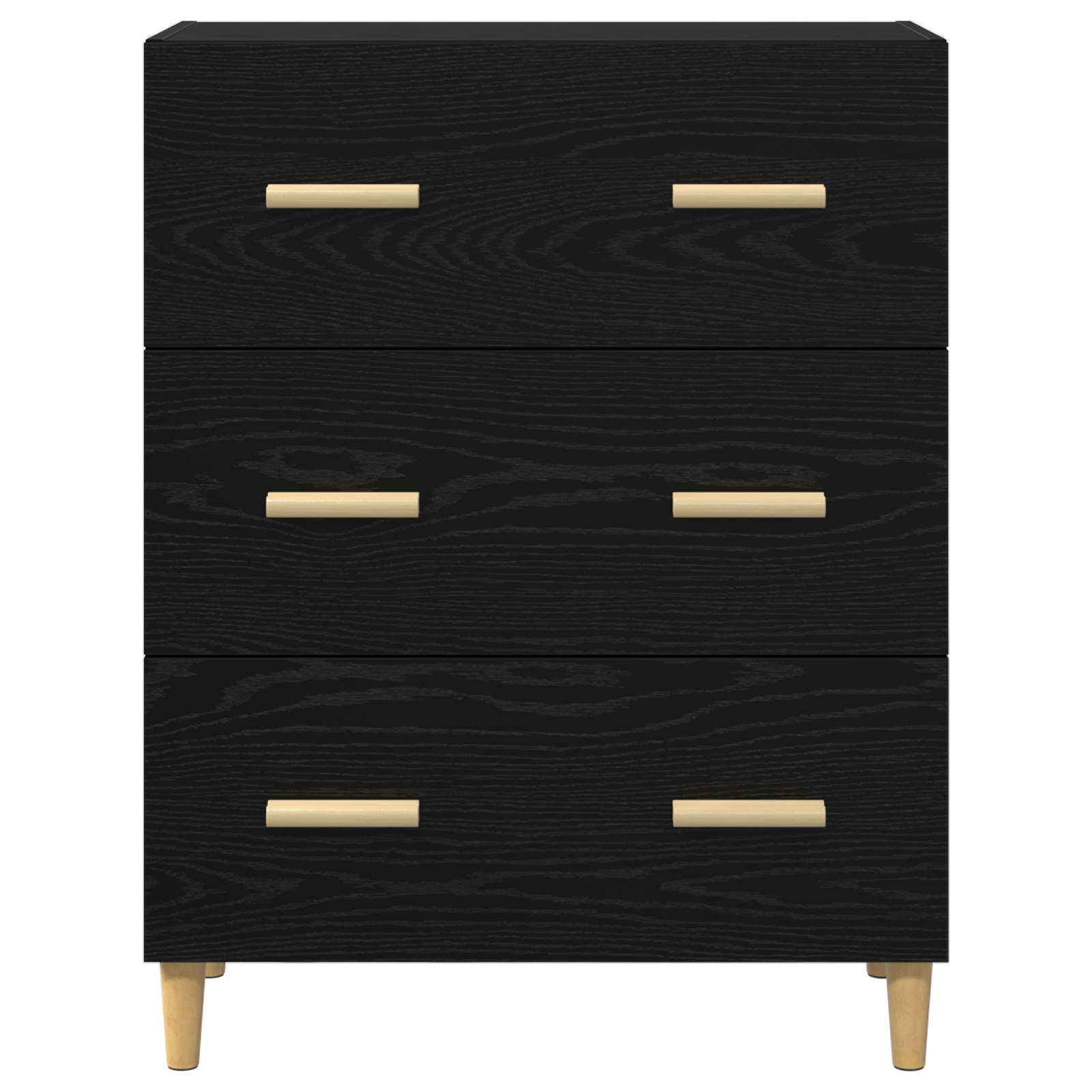 Sideboard Schwarz Eichen-Optik 69,5 x 34 x 90 cm Holzwerkstoff