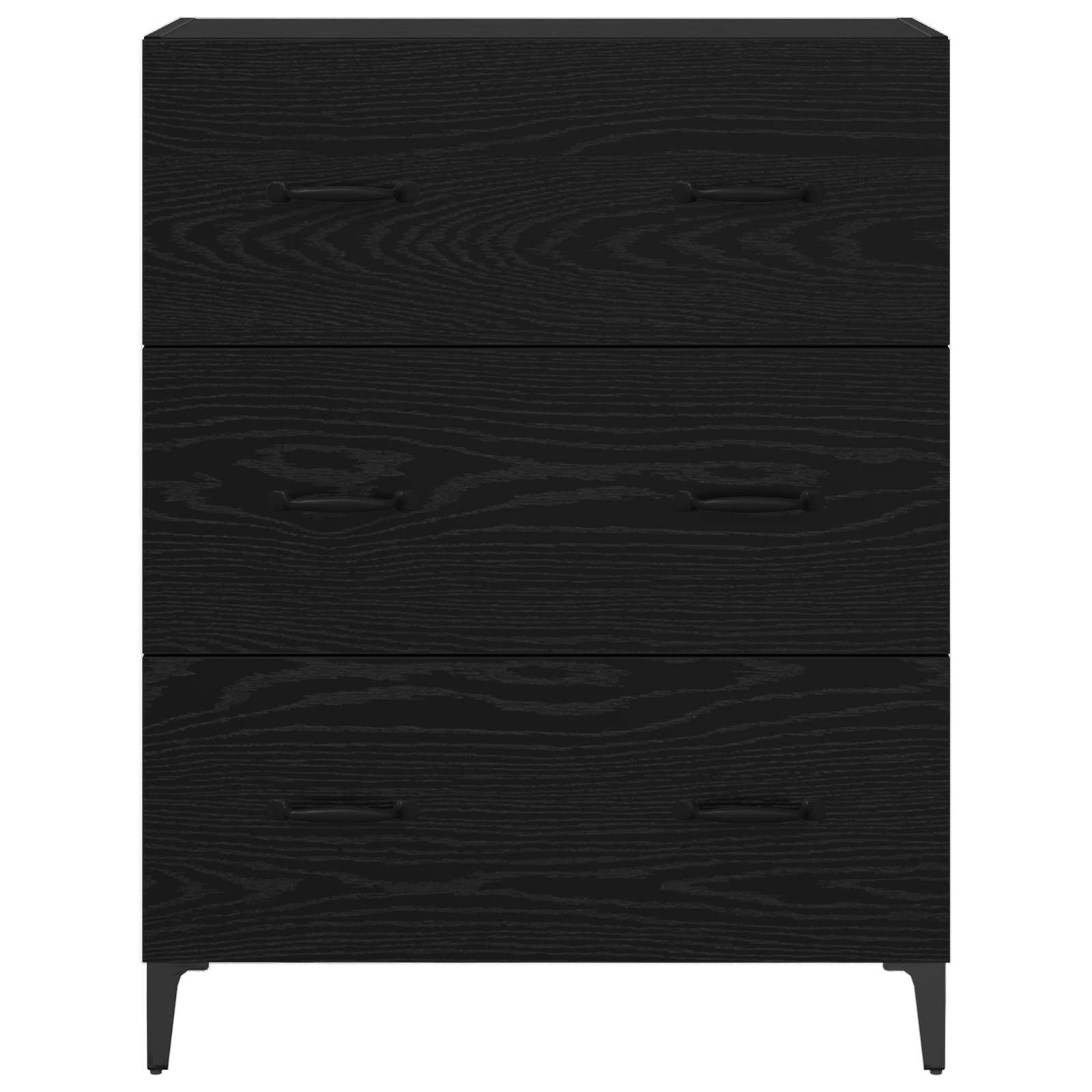 Sideboard Schwarz Eichen-Optik 69,5 x 34 x 90 cm Holzwerkstoff