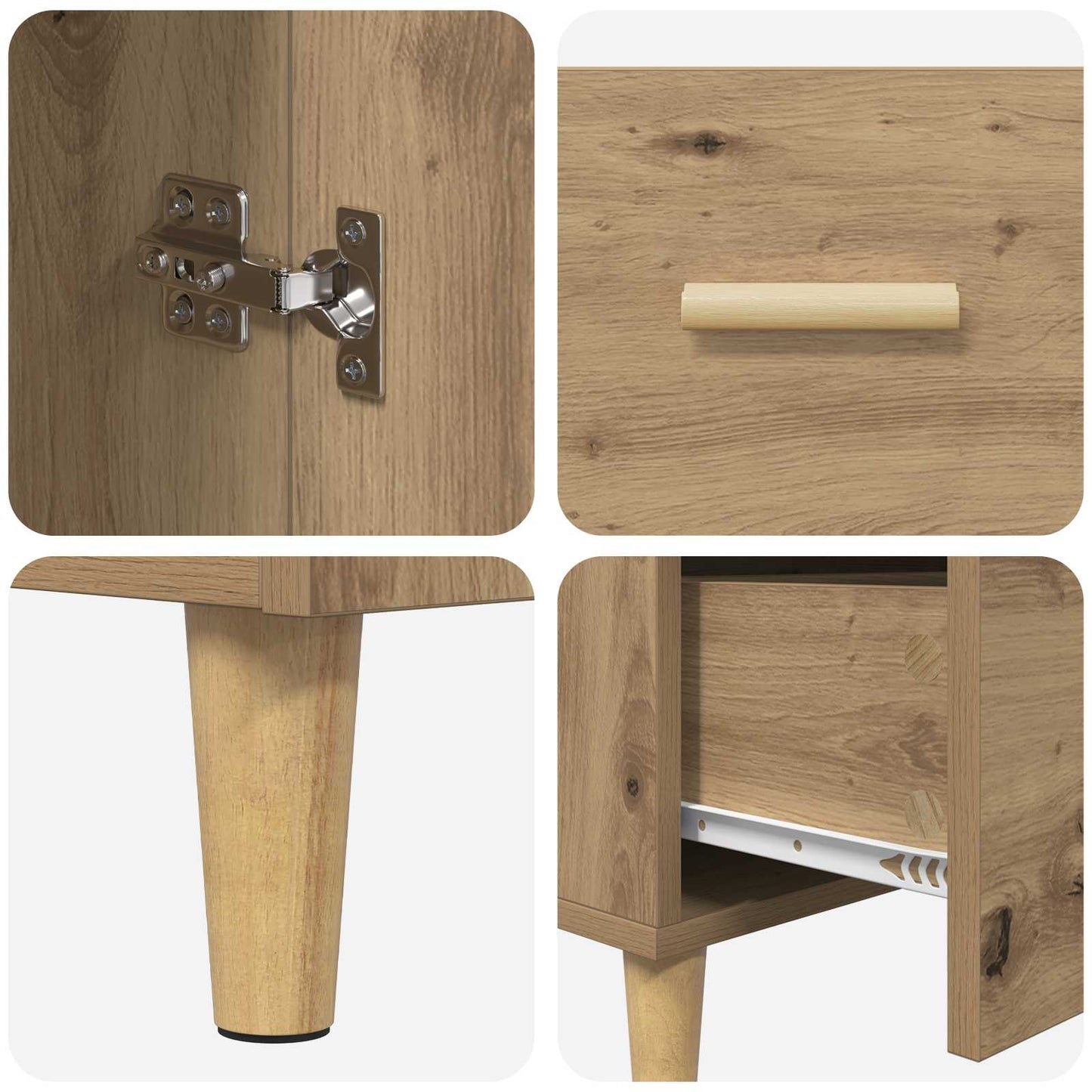Sideboard Artisan-Eiche 34 x 69,5 x 90 cm Holzwerkstoff