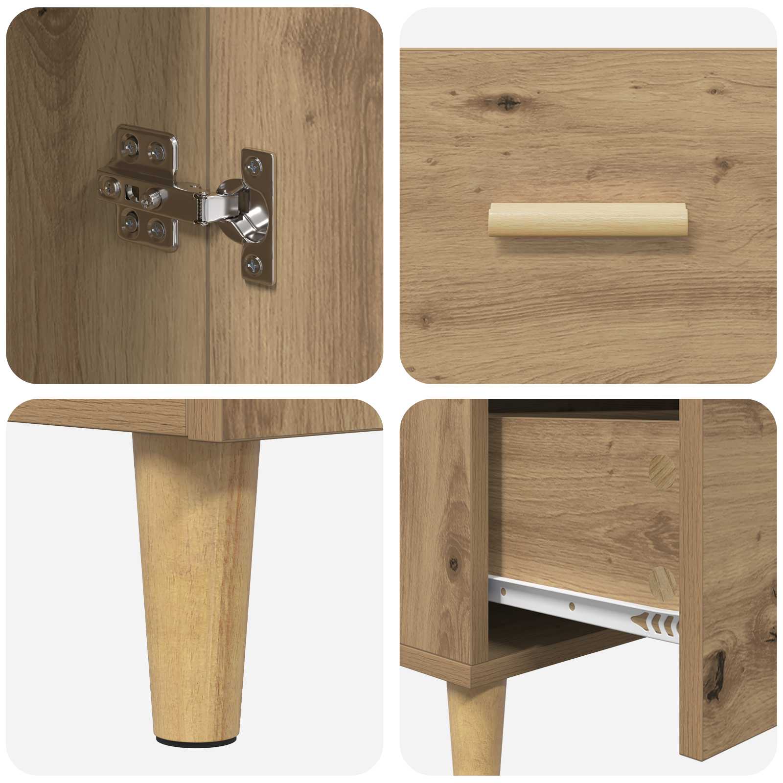 Sideboard Artisan-Eiche 34 x 69,5 x 90 cm Holzwerkstoff