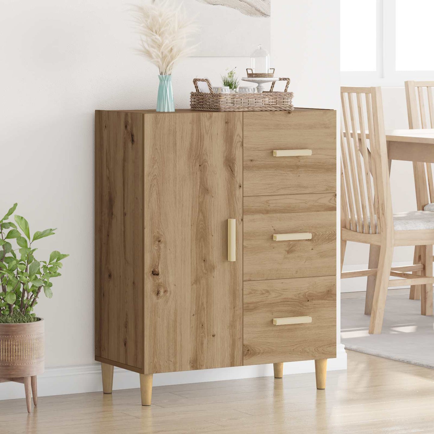 Sideboard Artisan-Eiche 34 x 69,5 x 90 cm Holzwerkstoff