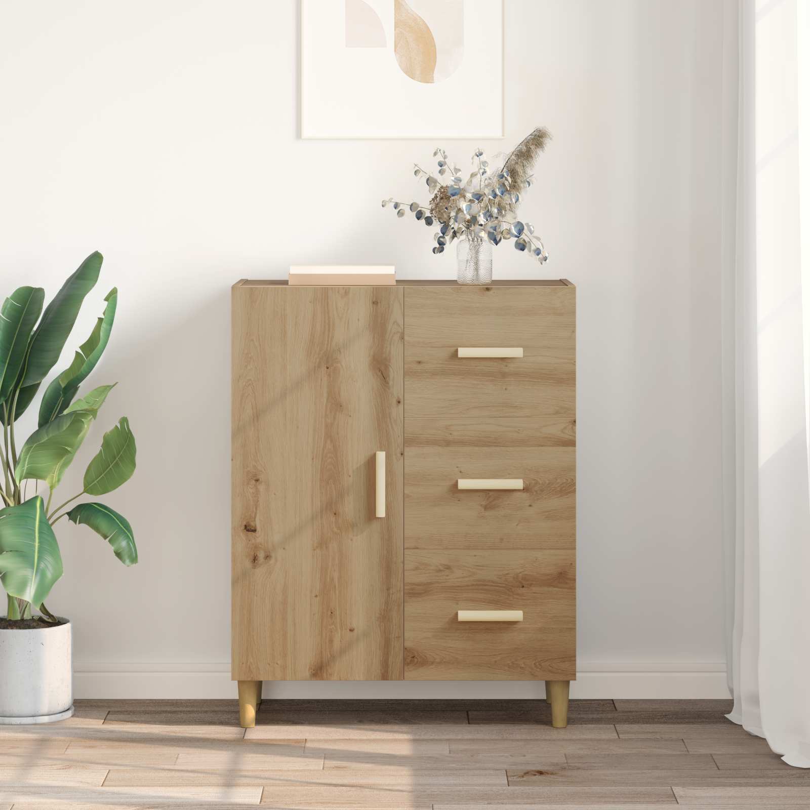 Sideboard Artisan-Eiche 34 x 69,5 x 90 cm Holzwerkstoff