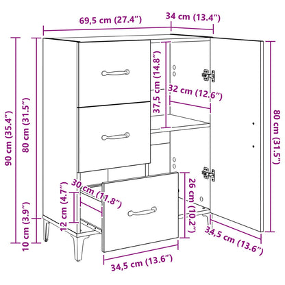 Sideboard Altholz 69,5 x 34 x 90 cm Holzwerkstoff