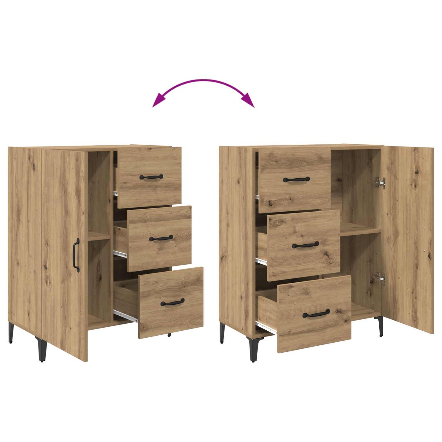 Sideboard Artisan-Eiche 69,5 x 34 x 90 cm Holzwerkstoff