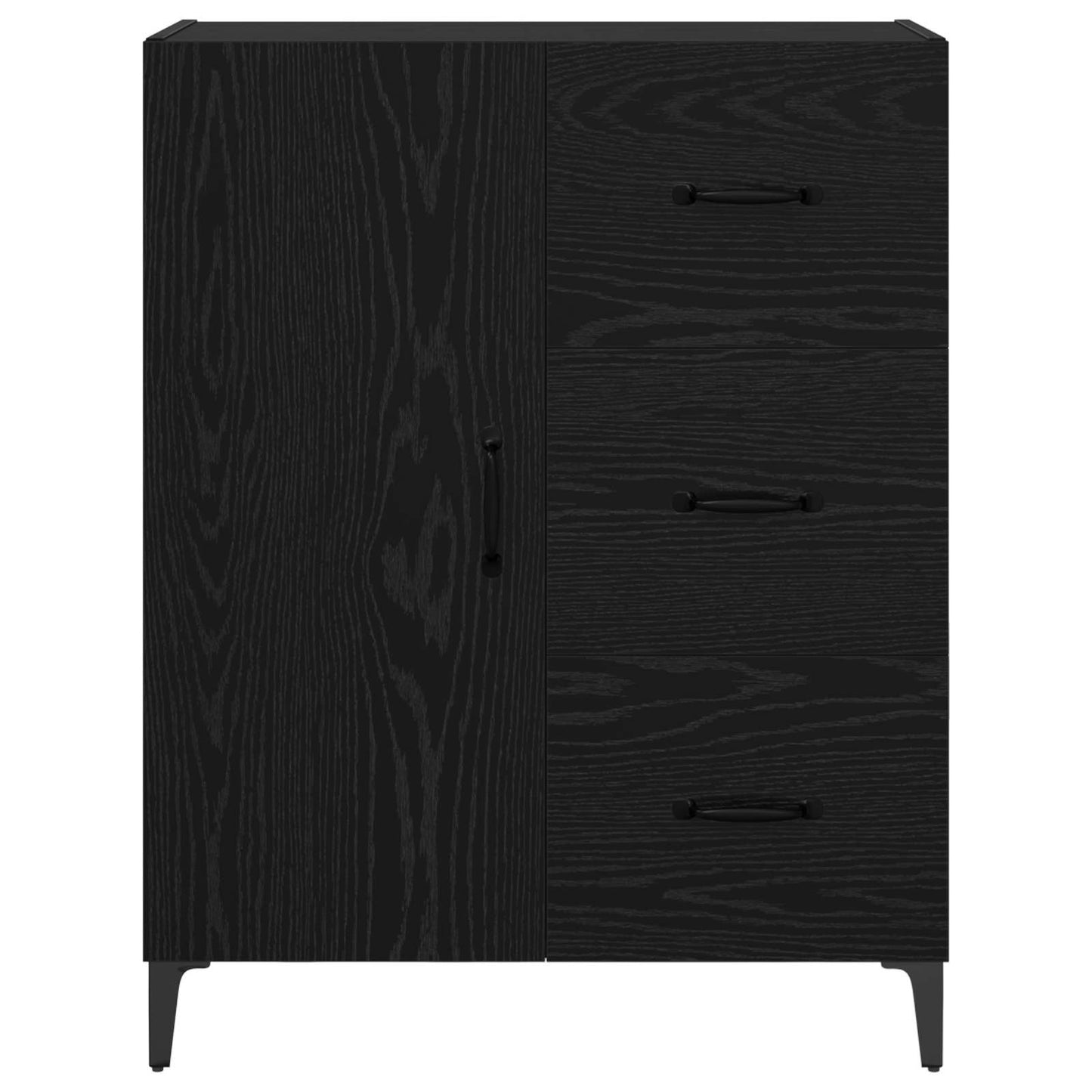 Sideboard Schwarz Eichen-Optik 69,5 x 34 x 90 cm Holzwerkstoff