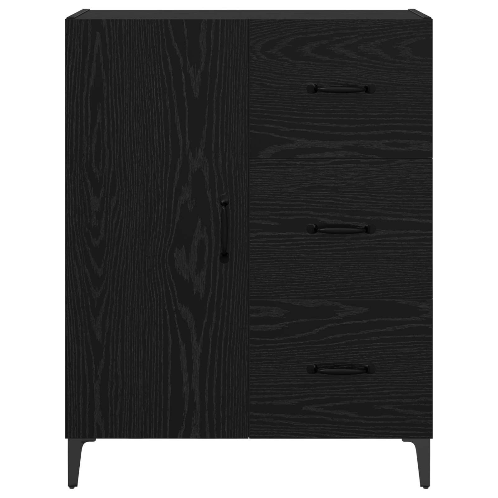 Sideboard Schwarz Eichen-Optik 69,5 x 34 x 90 cm Holzwerkstoff
