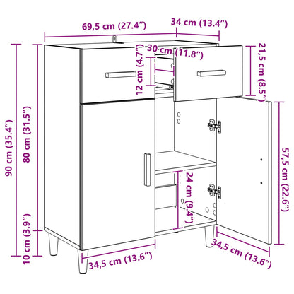 Sideboard Altholz 34 x 69,5 x 89 cm Holzwerkstoff