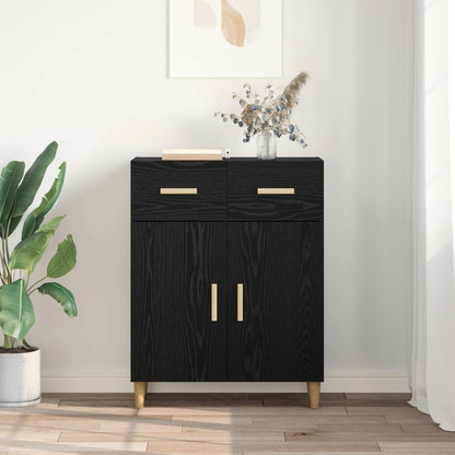 Sideboard Schwarz Eichen-Optik 34 x 69,5 x 89 cm Holzwerkstoff