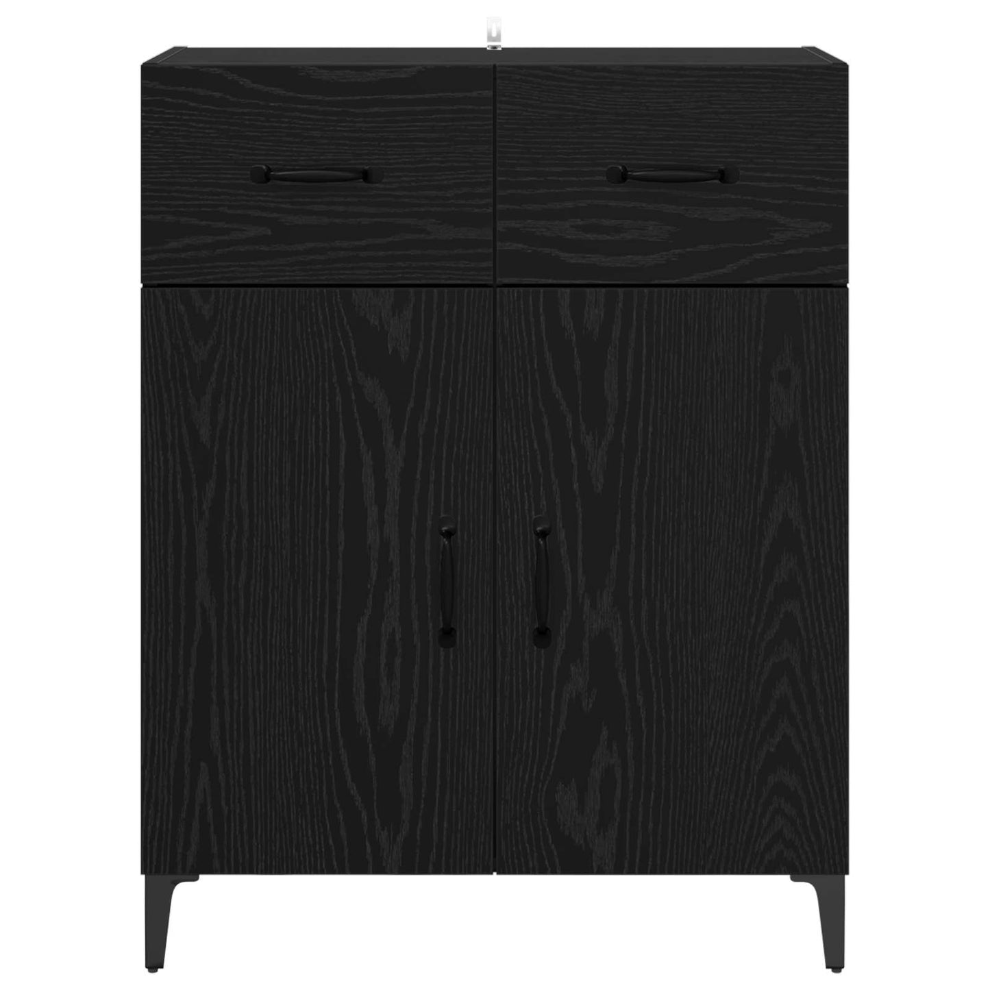 Sideboard Schwarz Eichen-Optik 69,5 x 34 x 90 cm Holzwerkstoff