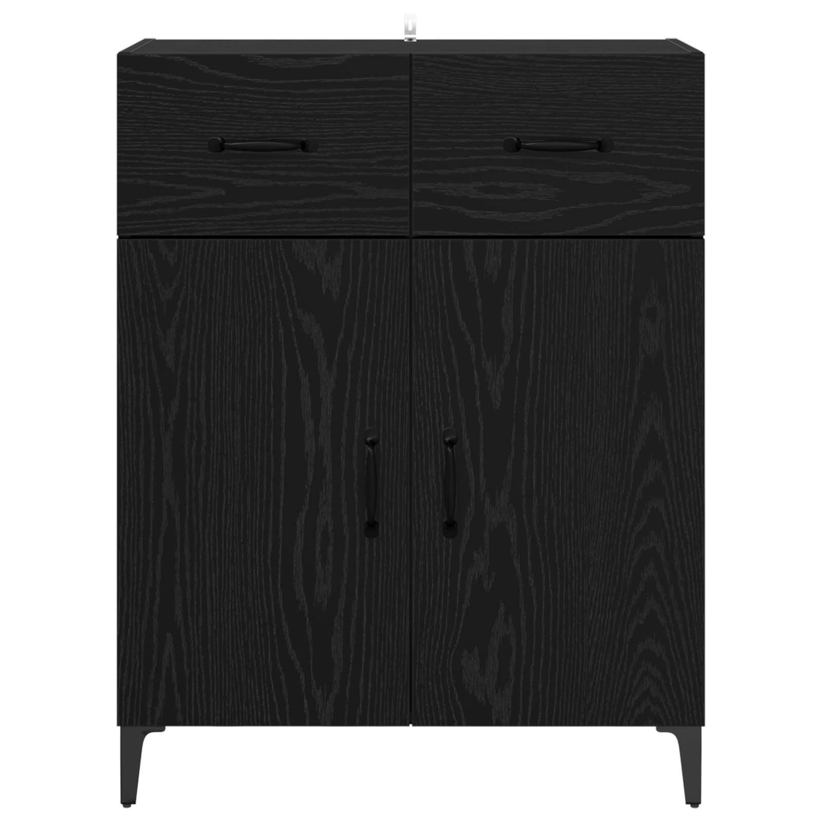 Sideboard Schwarz Eichen-Optik 69,5 x 34 x 90 cm Holzwerkstoff