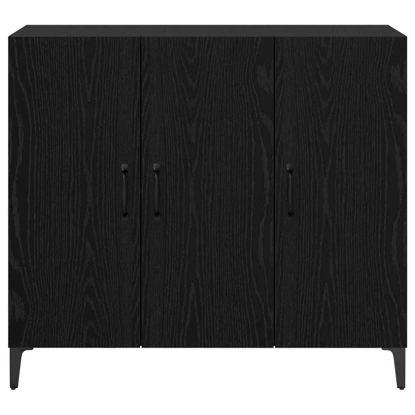 Sideboard Schwarz Eichen-Optik 34 x 90 x 80 cm Holzwerkstoff