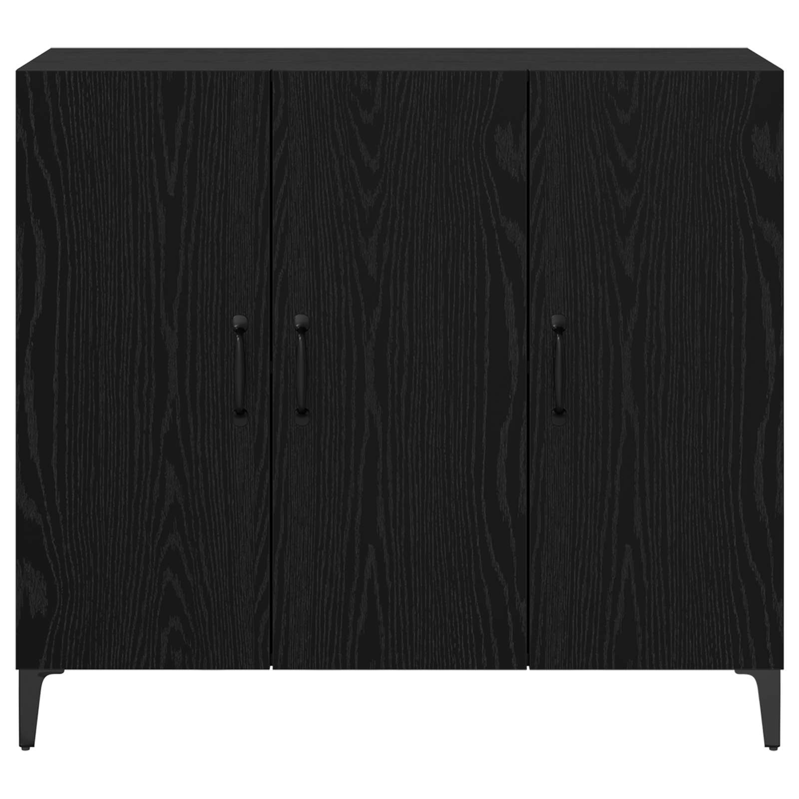 Sideboard Schwarz Eichen-Optik 34 x 90 x 80 cm Holzwerkstoff