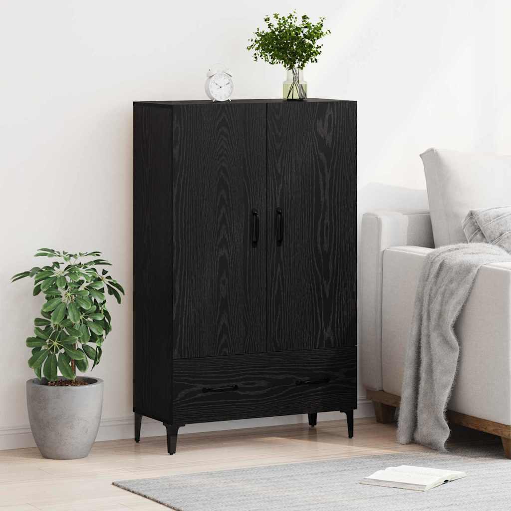 Highboard mit Schubladen Schwarz Eichen-Optik 70 x 31 x 115 cm