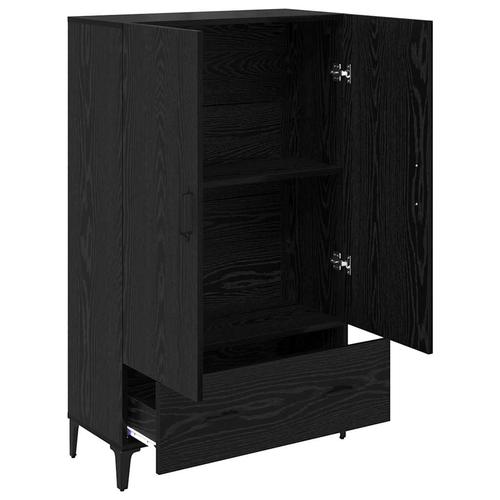 Highboard mit Schubladen Schwarz Eichen-Optik 70 x 31 x 115 cm