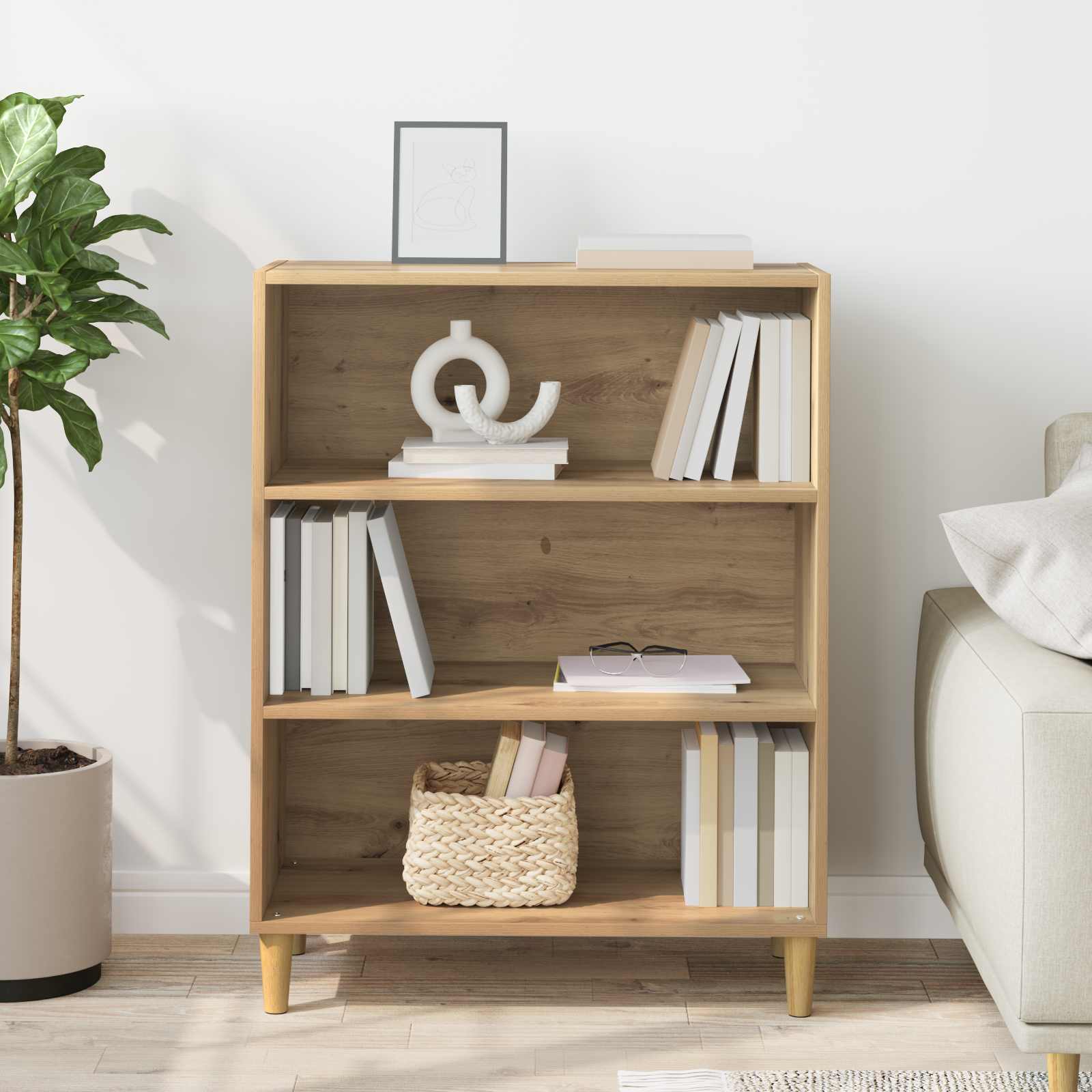 Sideboard Artisan-Eiche 69,5 x 32,5 x 90 cm Holzwerkstoff