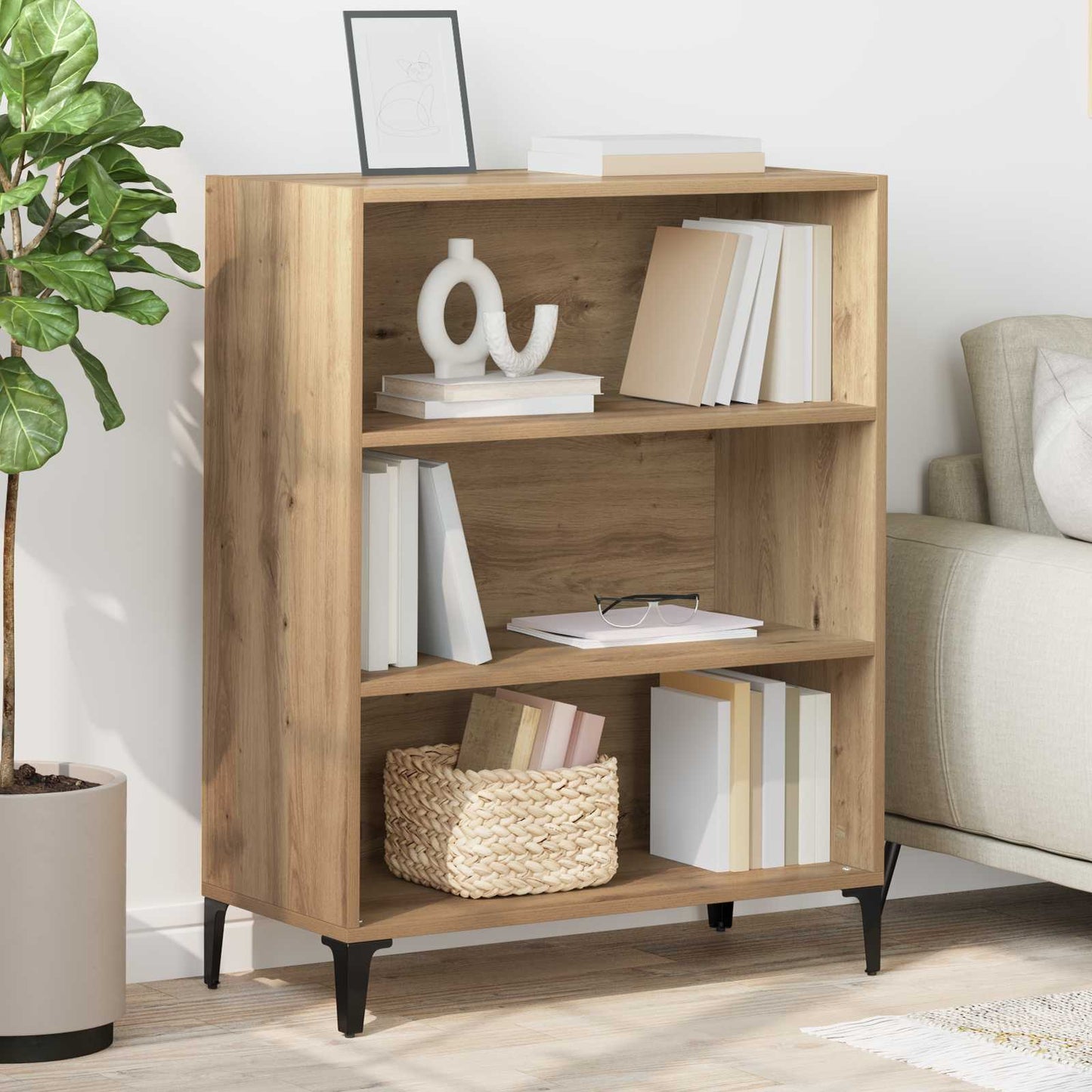 Sideboard Artisan-Eiche 69,5 x 32,5 x 90 cm Holzwerkstoff