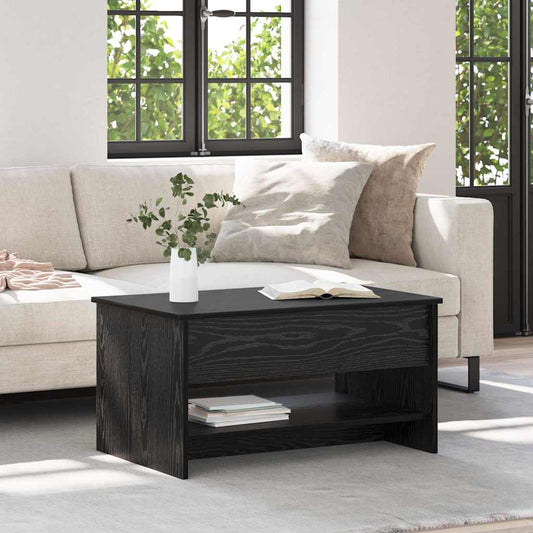 Couchtisch Schwarz Eichen-Optik 80 x 50.5 x 41.5 cm