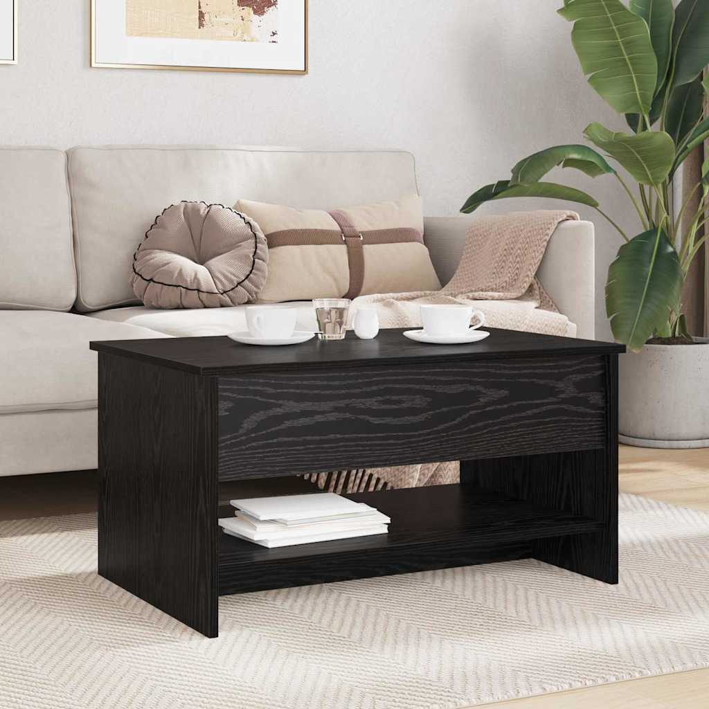 Couchtisch Schwarz Eichen-Optik 80 x 50.5 x 41.5 cm