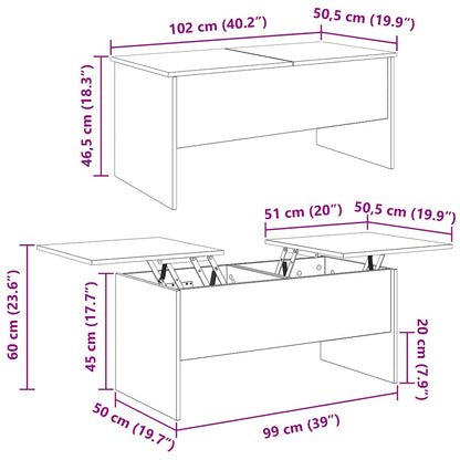 Couchtisch Altholz 102 x 50,5 x 46,5 cm Holzwerkstoff