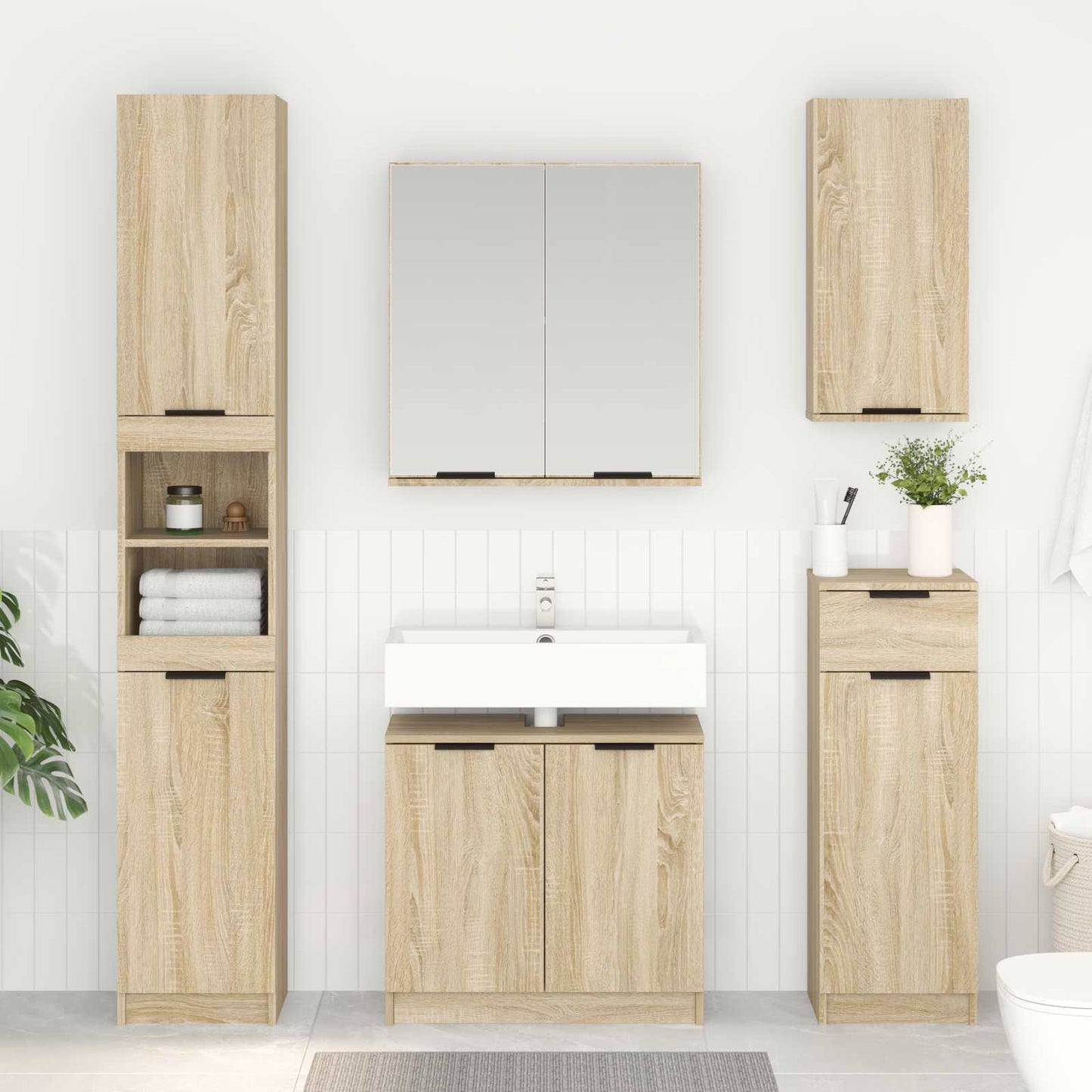 Badezimmerschrank Sonoma-Eiche 64,5 x 33,5 x 59 cm