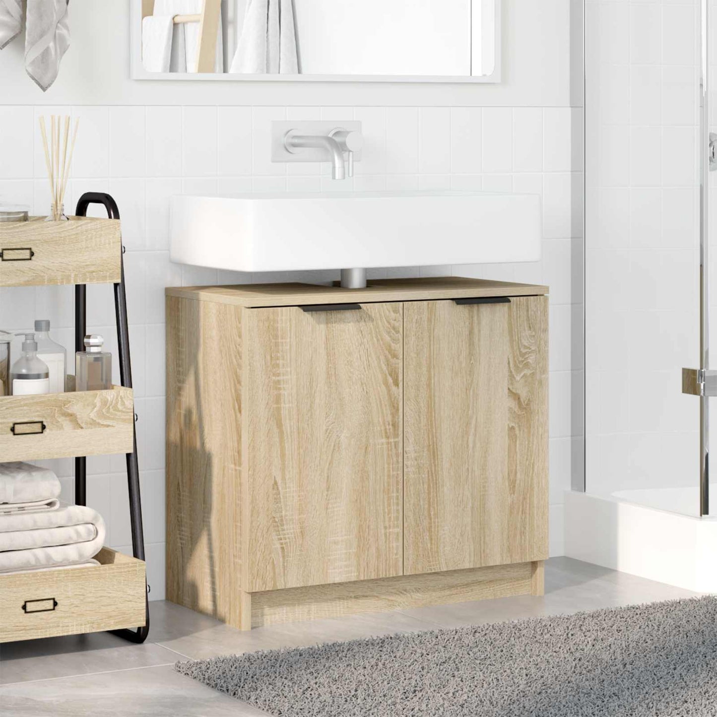 Badezimmerschrank Sonoma-Eiche 64,5 x 33,5 x 59 cm