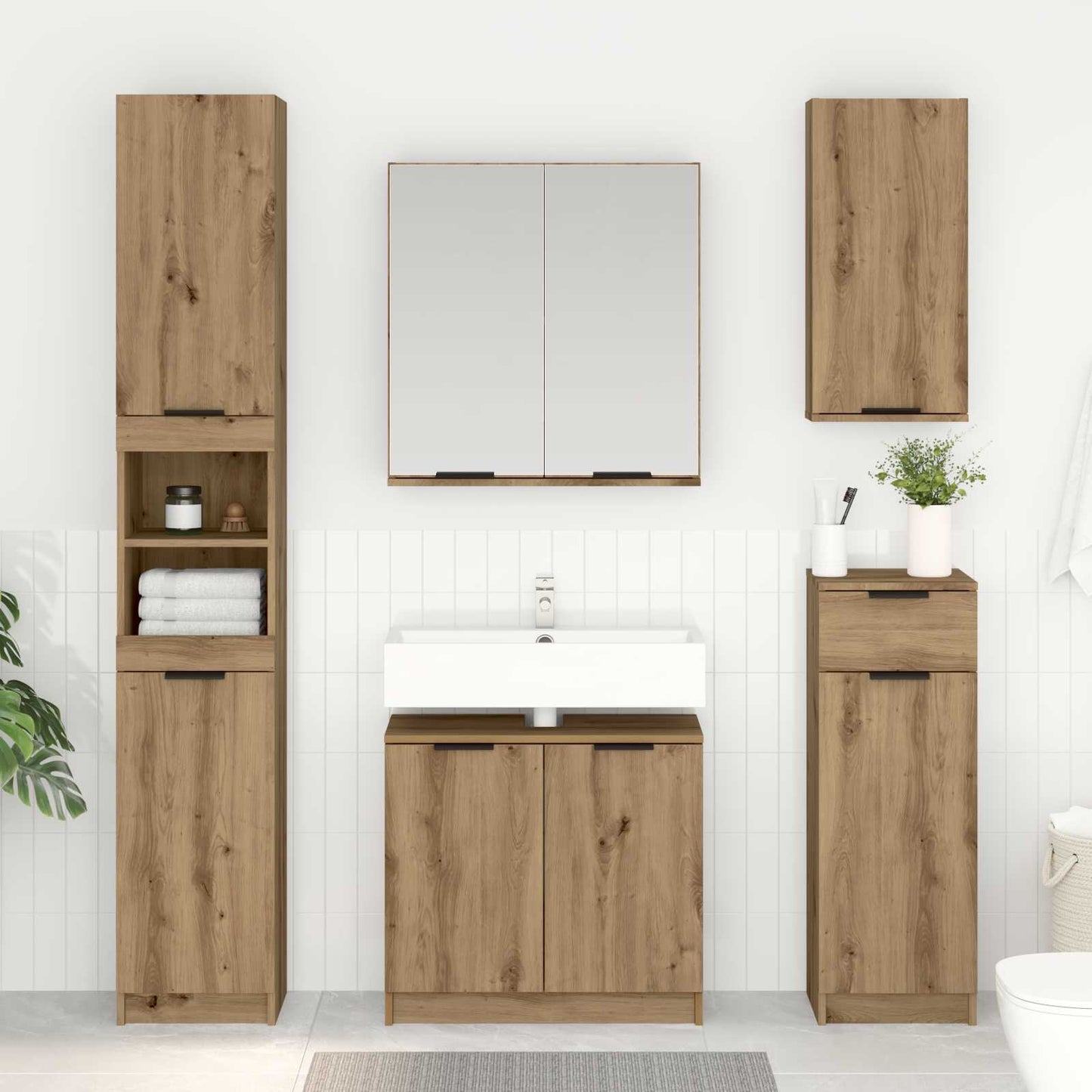 Badezimmerschrank Artisan-Eiche 64,5 x 33,5 x 59 cm