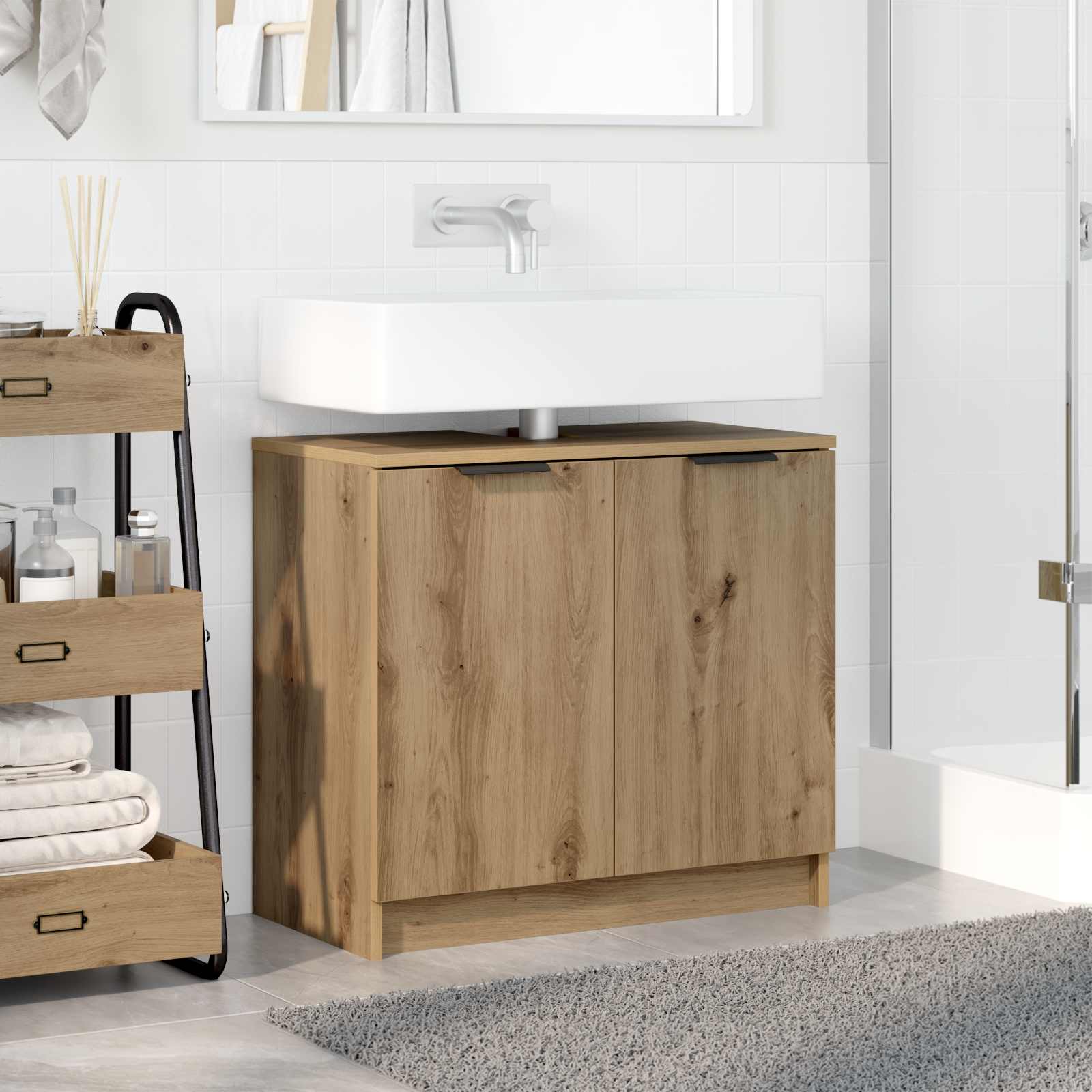 Badezimmerschrank Artisan-Eiche 64,5 x 33,5 x 59 cm