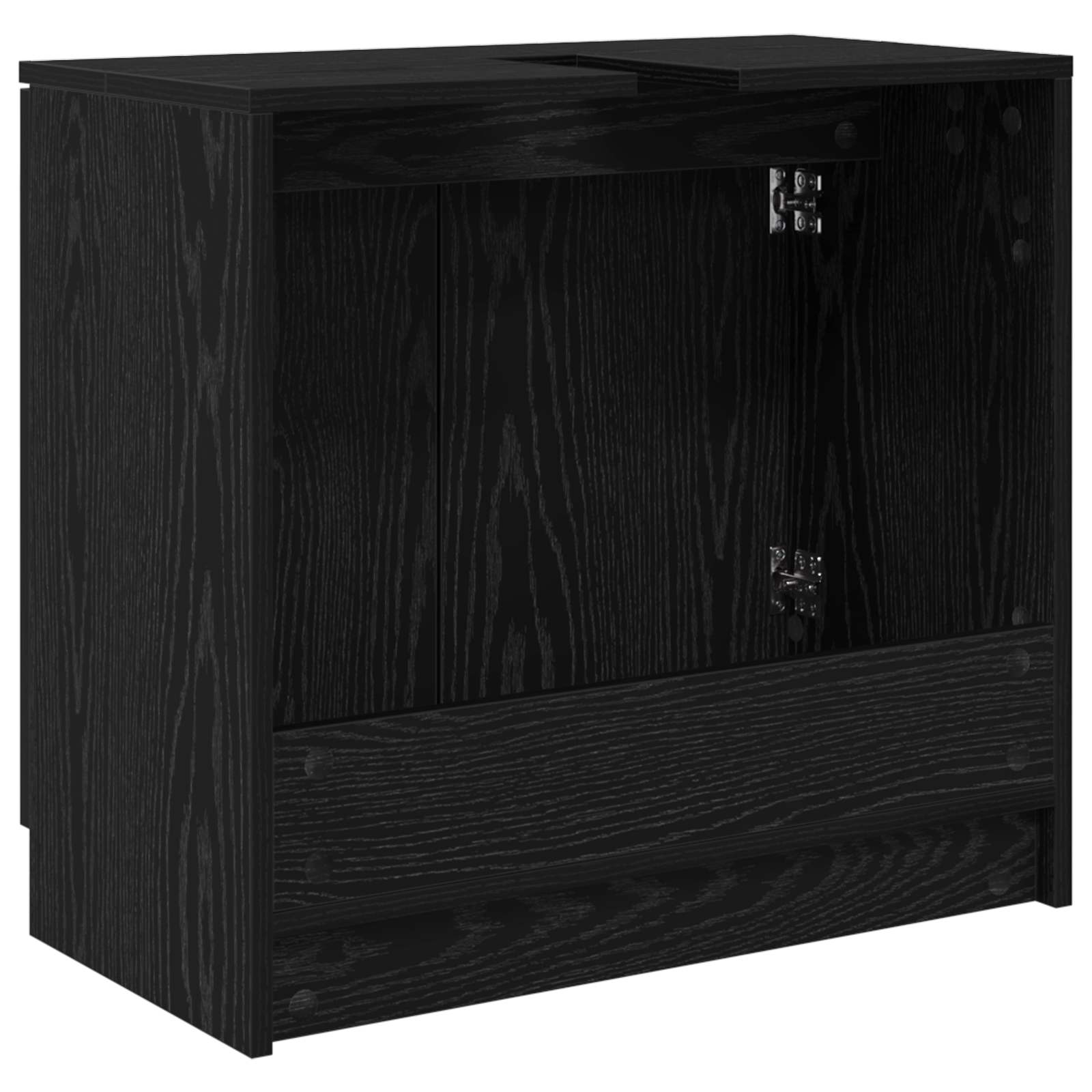 Badezimmerschrank Schwarz Eichen-Optik 64,5 x 33,5 x 59 cm