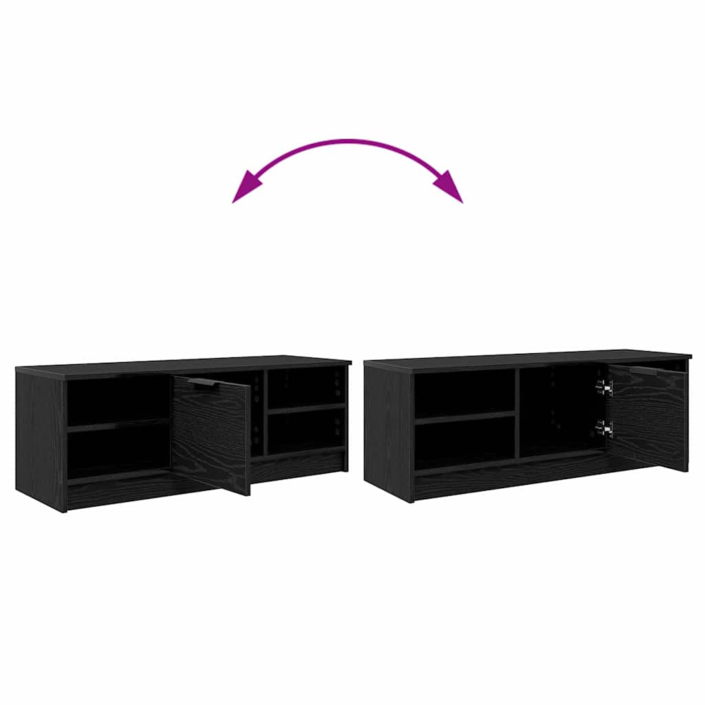 TV-Schränk 102 x 35 x 36,5 cm Schwarz Eichen-Optik