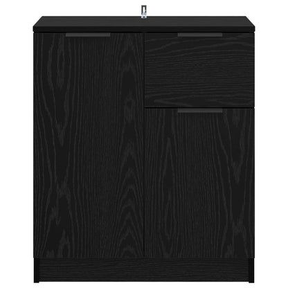 Sideboard Schwarz Eichen-Optik 60 x 30 x 70 cm Holzwerkstoff
