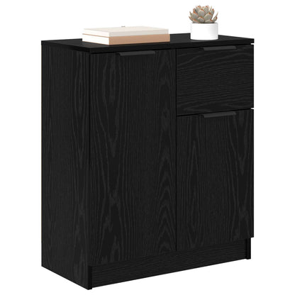 Sideboard Schwarz Eichen-Optik 60 x 30 x 70 cm Holzwerkstoff