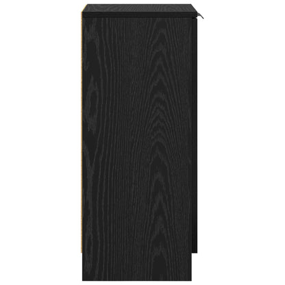 Sideboard Schwarz Eichen-Optik 30 x 30 x 70 cm Holzwerkstoff