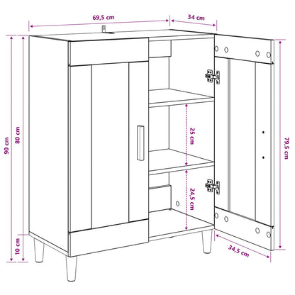 Sideboard Artisan-Eiche 69,5 x 34 x 90 cm Holzwerkstoff