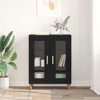 Sideboard Schwarz Eichen-Optik 69,5 x 34 x 90 cm Holzwerkstoff
