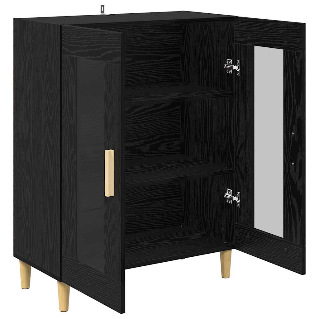 Sideboard Schwarz Eichen-Optik 69,5 x 34 x 90 cm Holzwerkstoff