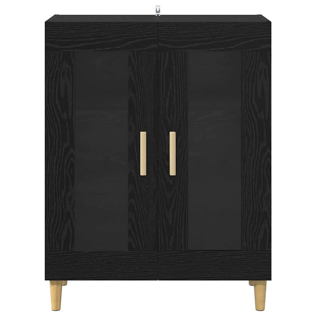 Sideboard Schwarz Eichen-Optik 69,5 x 34 x 90 cm Holzwerkstoff