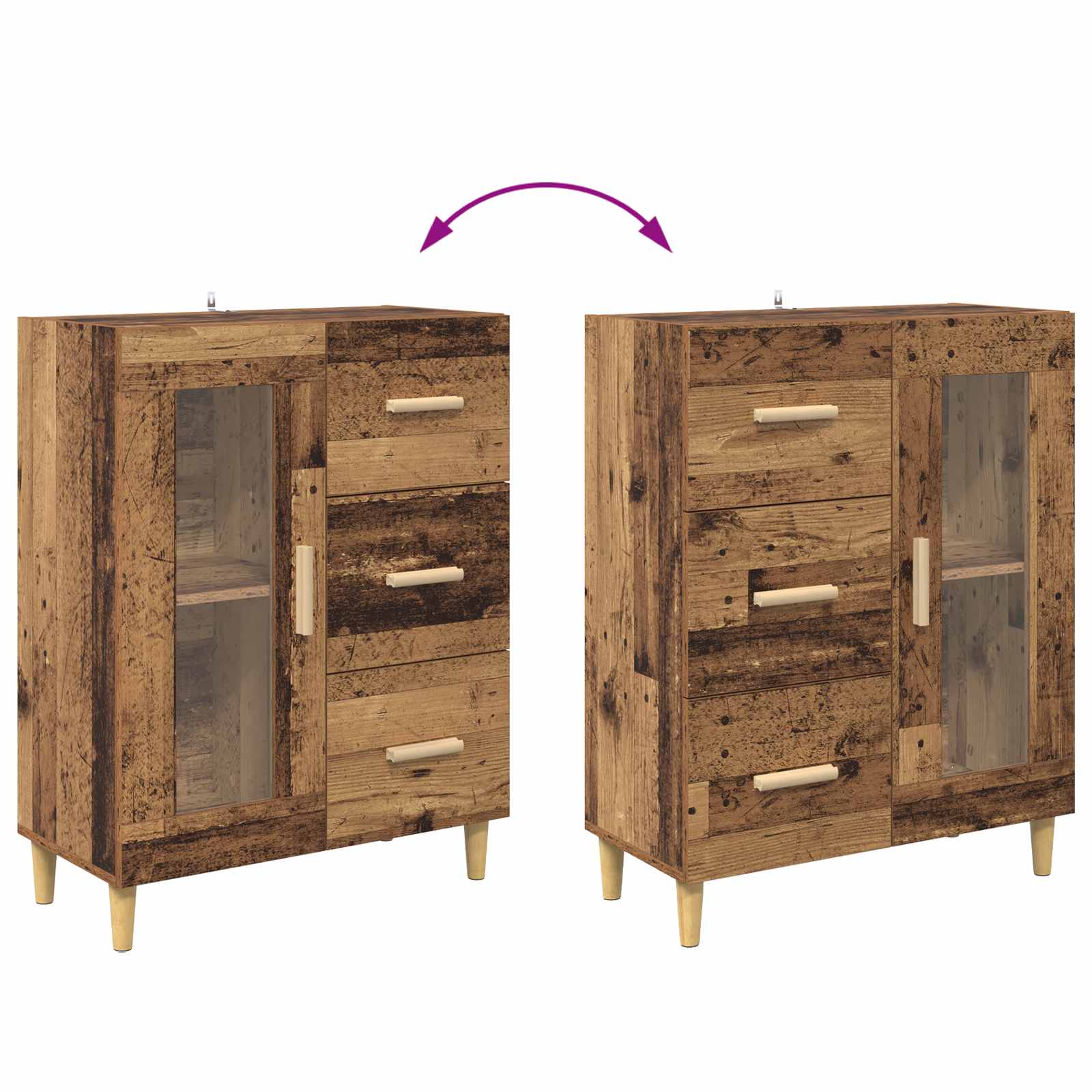Sideboard Altholz 69,5 x 34 x 90 cm Holzwerkstoff