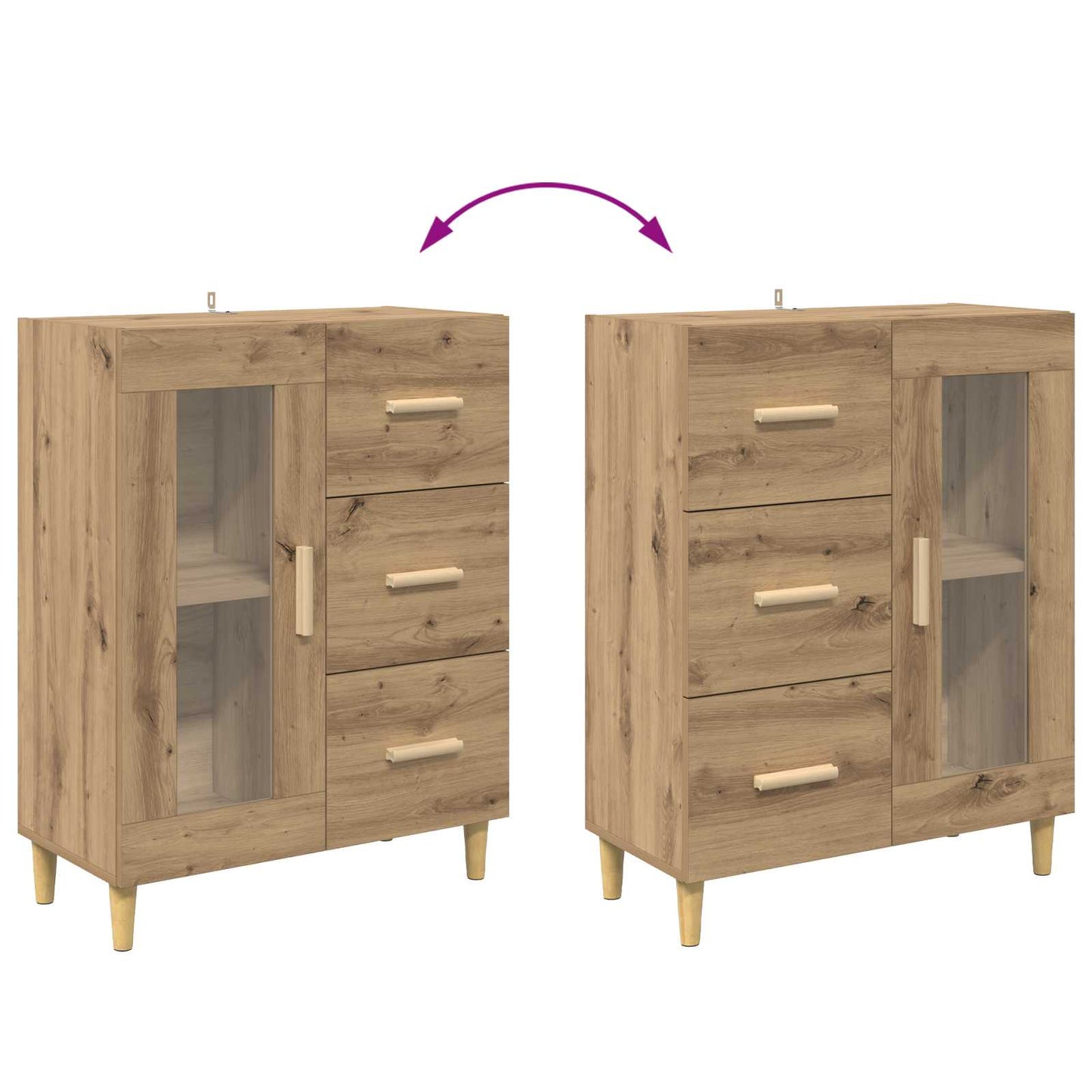 Sideboard Artisan-Eiche 69,5 x 34 x 90 cm Holzwerkstoff