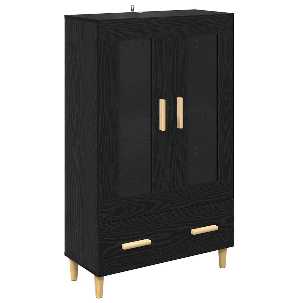 Highboard Schwarz Eichen-Optik 70 x 31 x 115 cm Holzwerkstoff