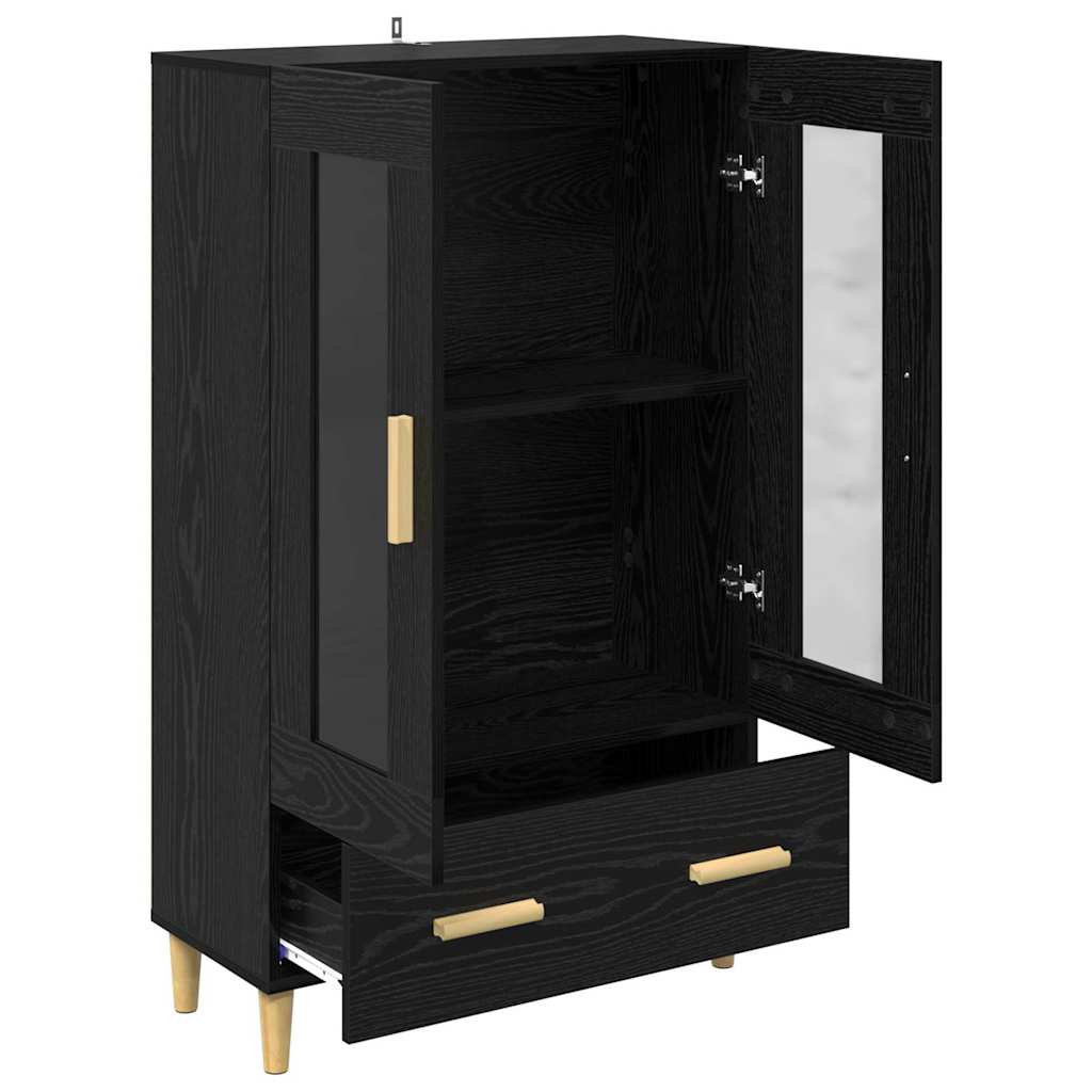 Highboard Schwarz Eichen-Optik 70 x 31 x 115 cm Holzwerkstoff