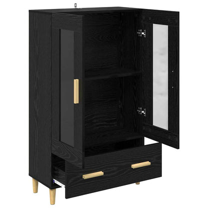 Highboard Schwarz Eichen-Optik 70 x 31 x 115 cm Holzwerkstoff