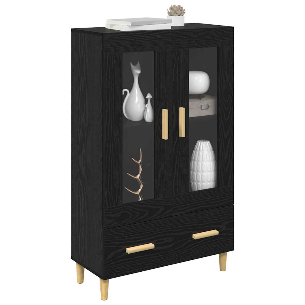 Highboard Schwarz Eichen-Optik 70 x 31 x 115 cm Holzwerkstoff