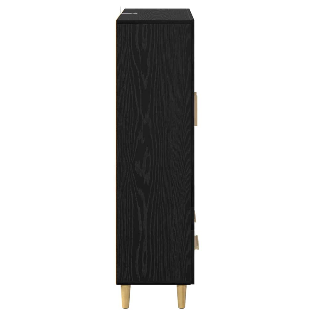 Highboard Schwarz Eichen-Optik 70 x 31 x 115 cm Holzwerkstoff