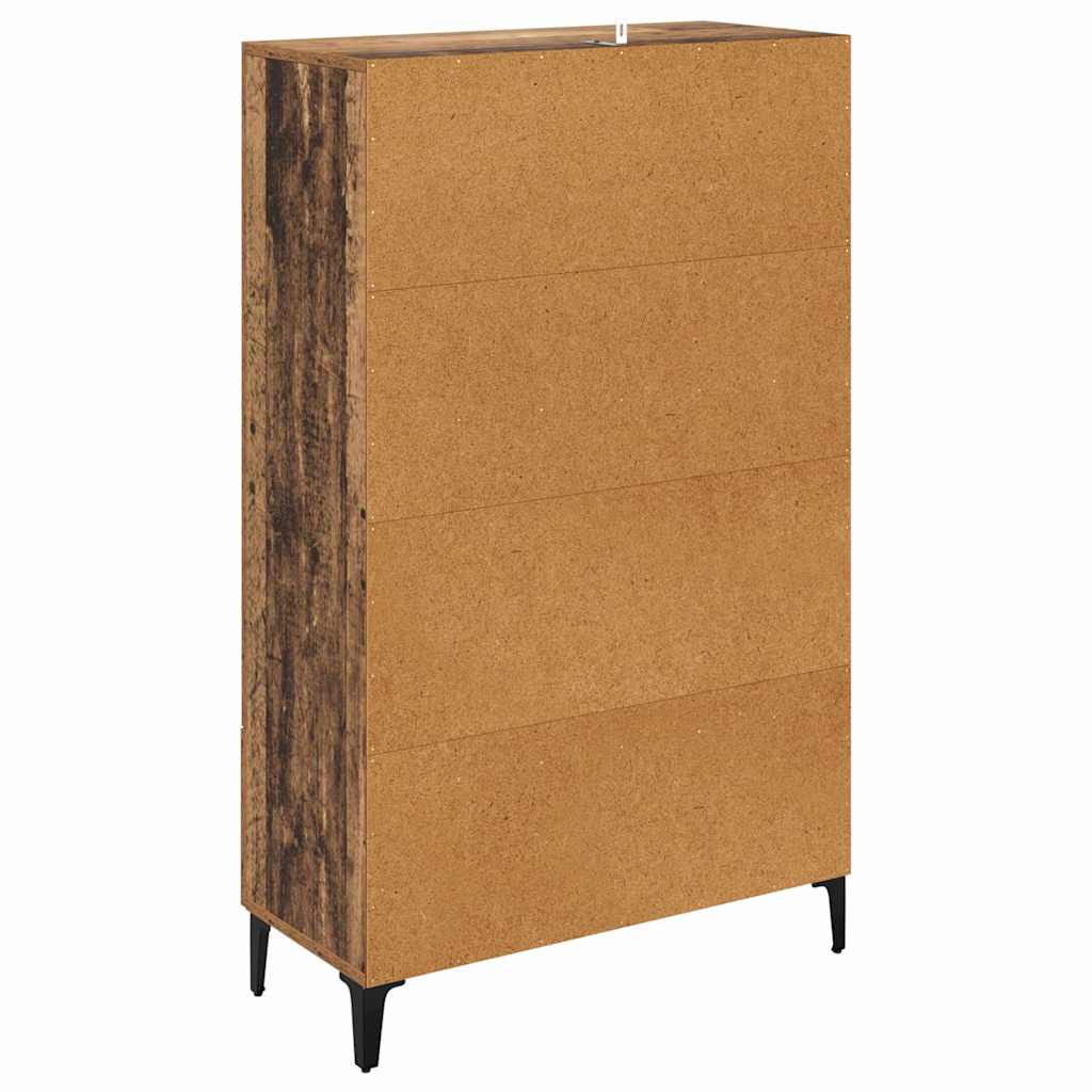 Highboard Altholz 70 x 31 x 115 cm Verbundholz und Eisen