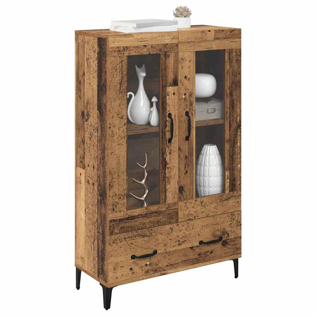 Highboard Altholz 70 x 31 x 115 cm Verbundholz und Eisen