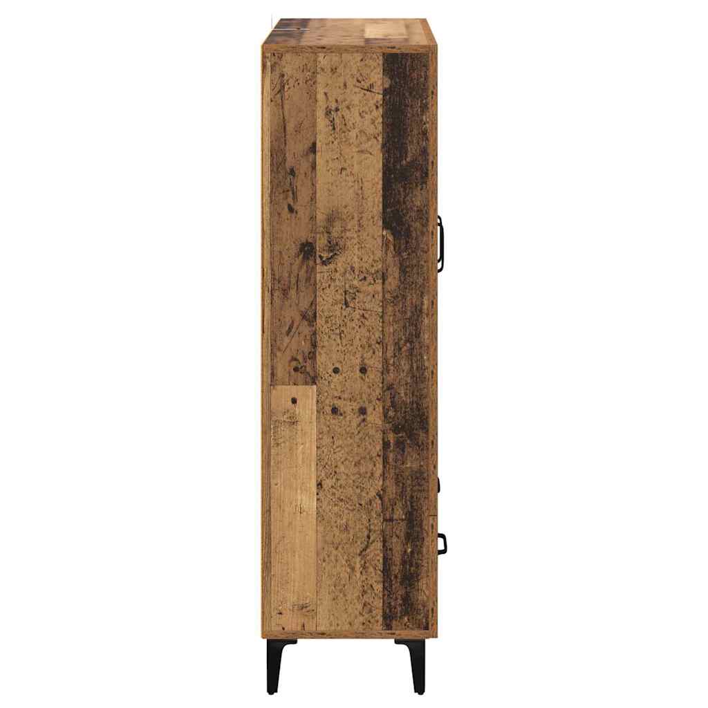 Highboard Altholz 70 x 31 x 115 cm Verbundholz und Eisen